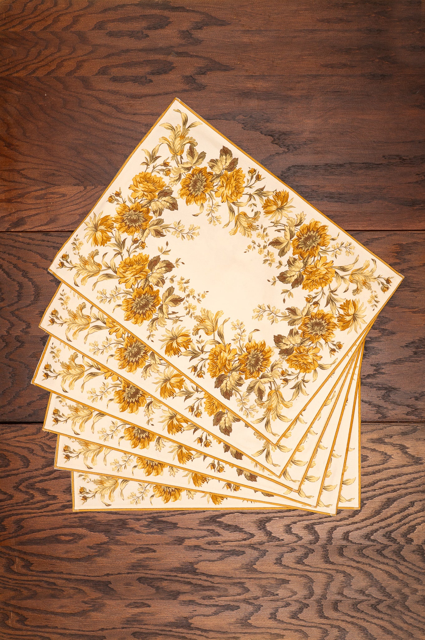 Musical Floral Canvas Placemats, Set of 6