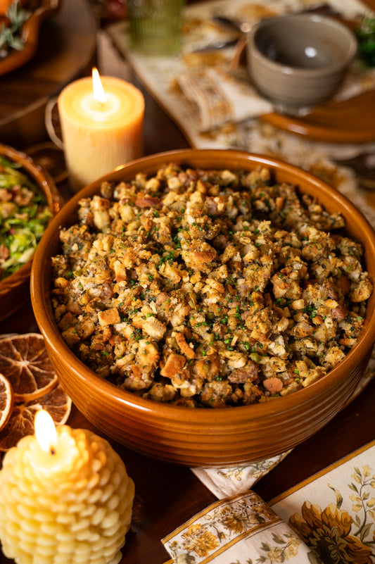 Cinnamon Ridges Serving Bowl