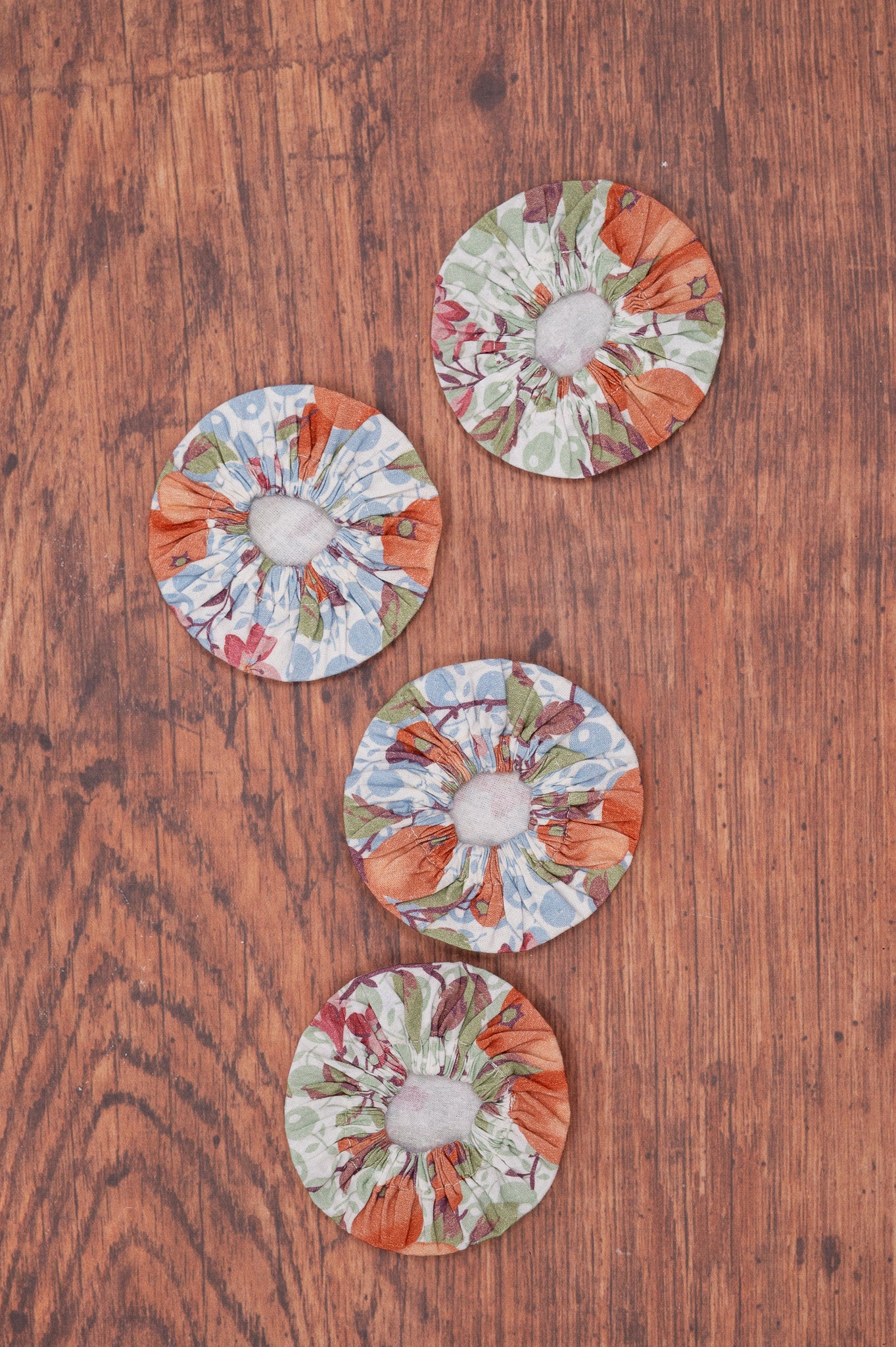 Orange Blossom Jar Covers, Set of 4