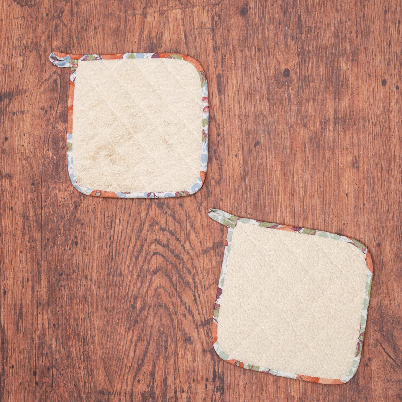 Orange Blossom Terry Potholders, Set of 2