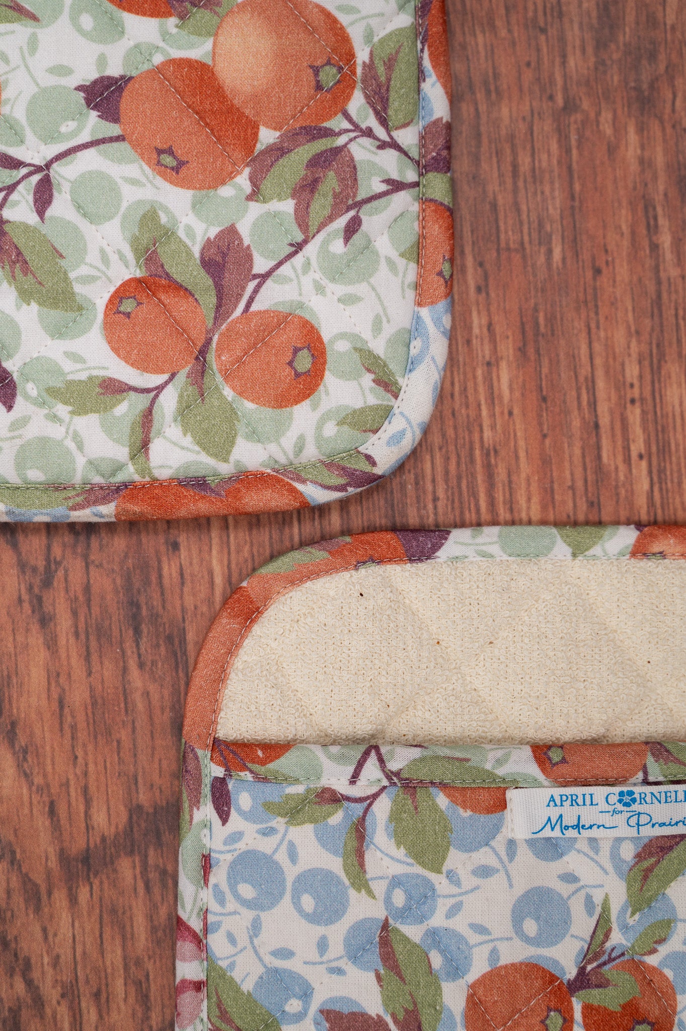 Orange Blossom Terry Potholders, Set of 2