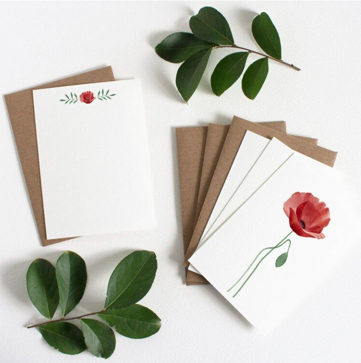 Wild Poppy Notecard Set