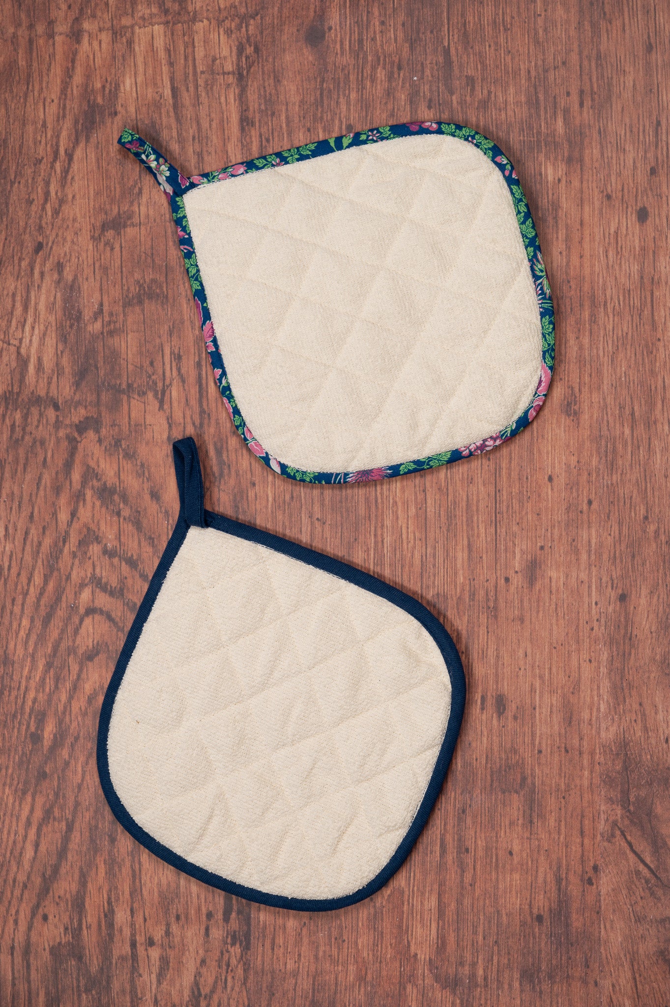 Prairie Essentials Pocket Potholders in Navy, Set of 2