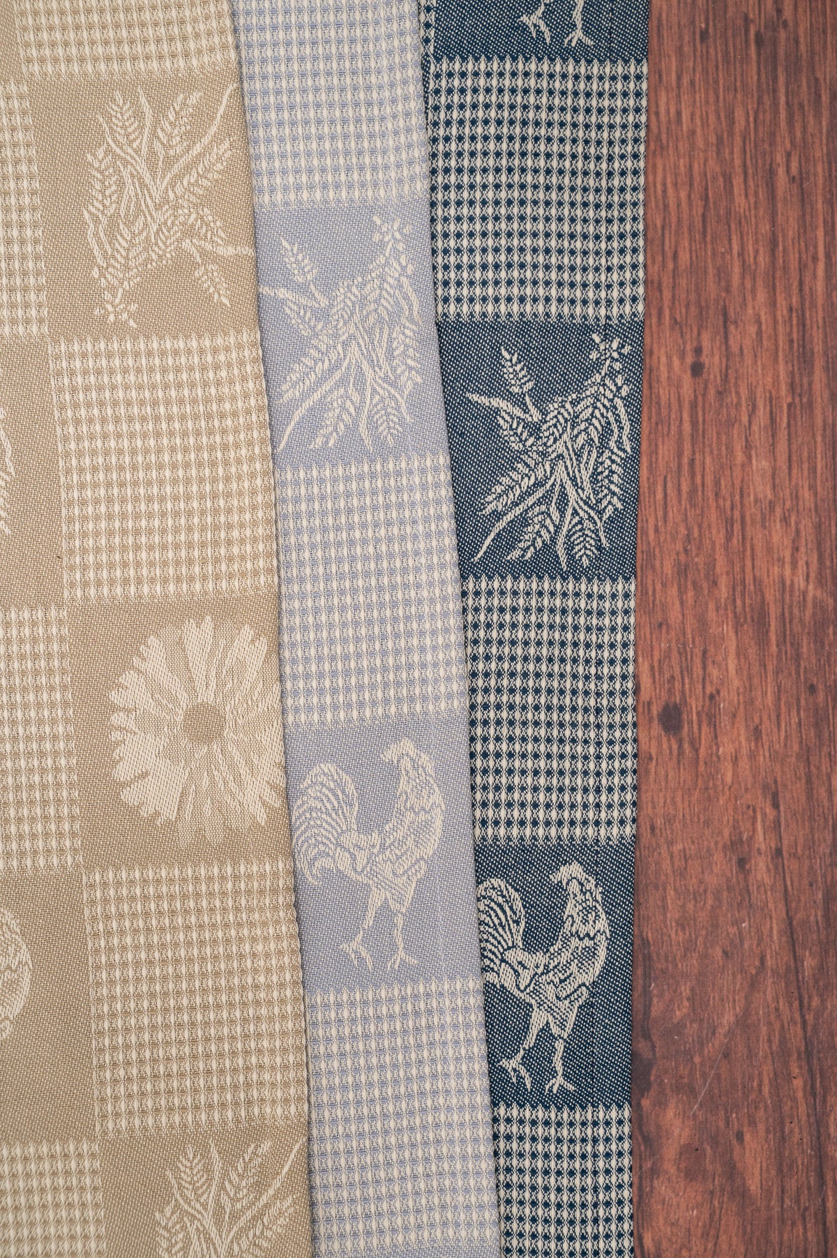 Prairie Kitchen Jacquard Tea Towels in Cool, Set of 3