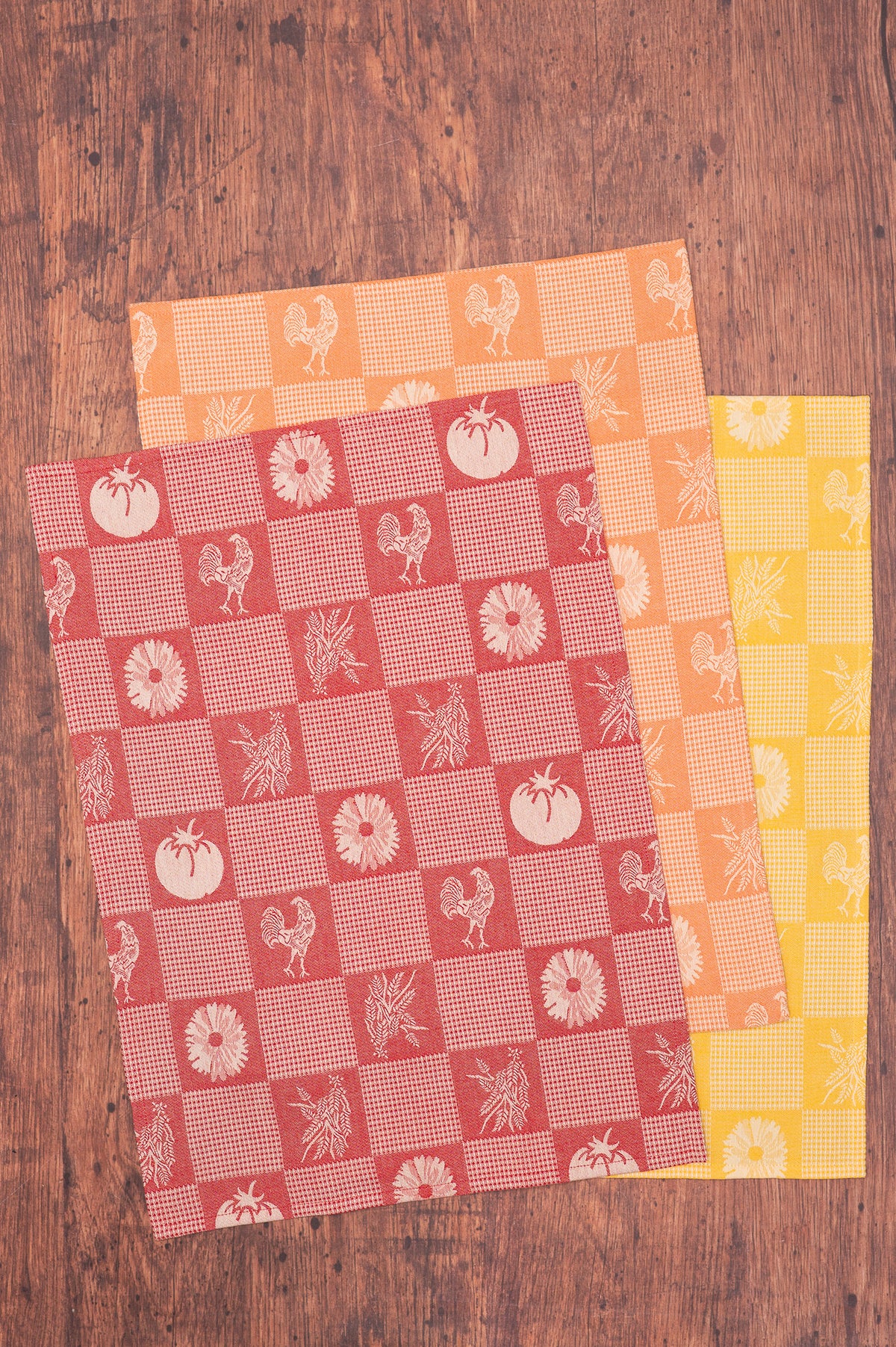 Prairie Kitchen Jacquard Tea Towel in Warm, Set of 3