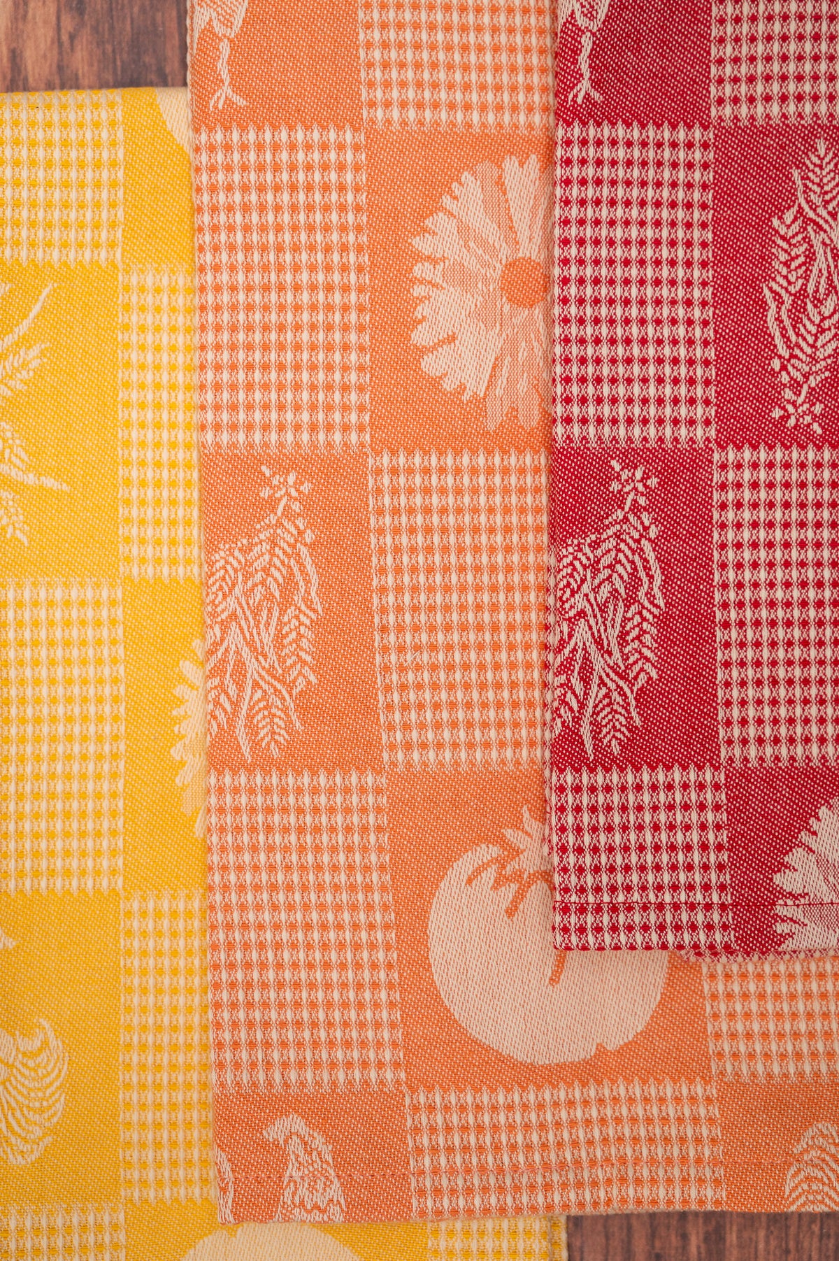Prairie Kitchen Jacquard Tea Towel in Warm, Set of 3