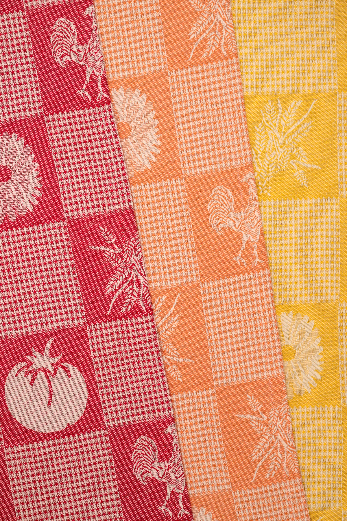 Prairie Kitchen Jacquard Tea Towel in Warm, Set of 3