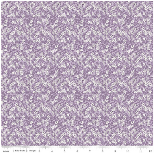 Daybreak on the Prairie Purple Spring Floral, Fabric by the Yard