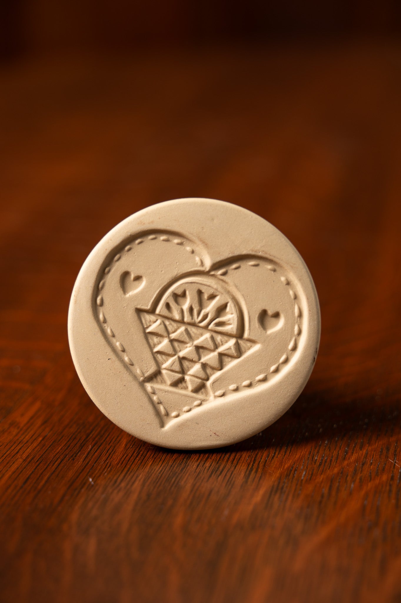 Cookie Stamp in Quilted Basket Heart