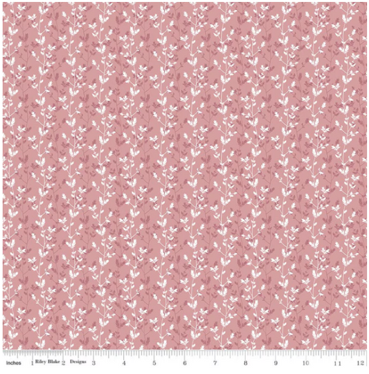 Daybreak on the Prairie Rose Silhouette Floral, Fabric by the Yard