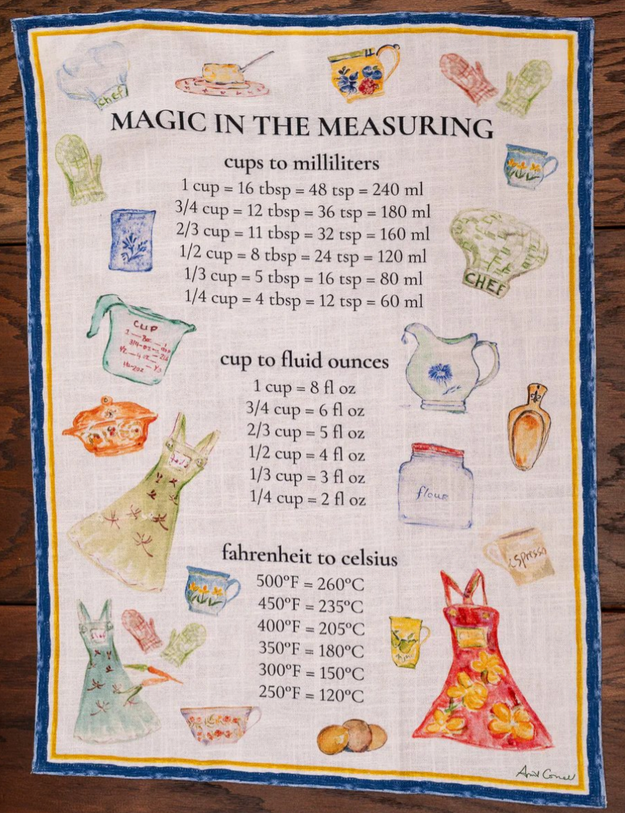 Measuring Tea Towel with Button