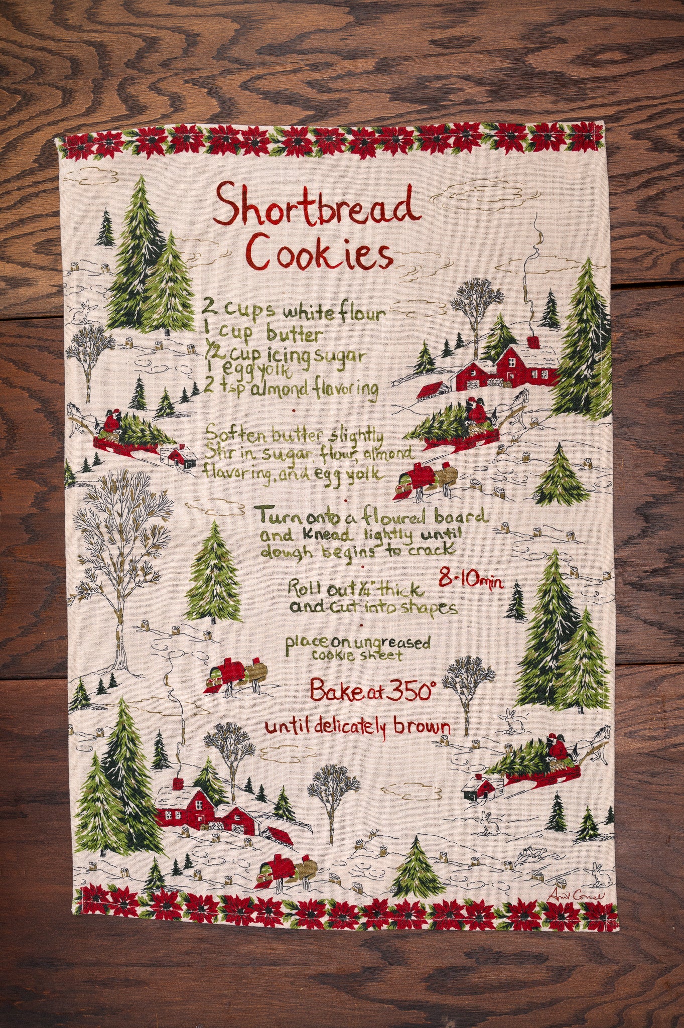 Short Bread Cookies Watercolor Tea Towel