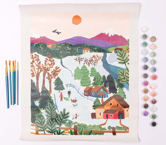 Snow Scene Paint-By-Numbers Kit