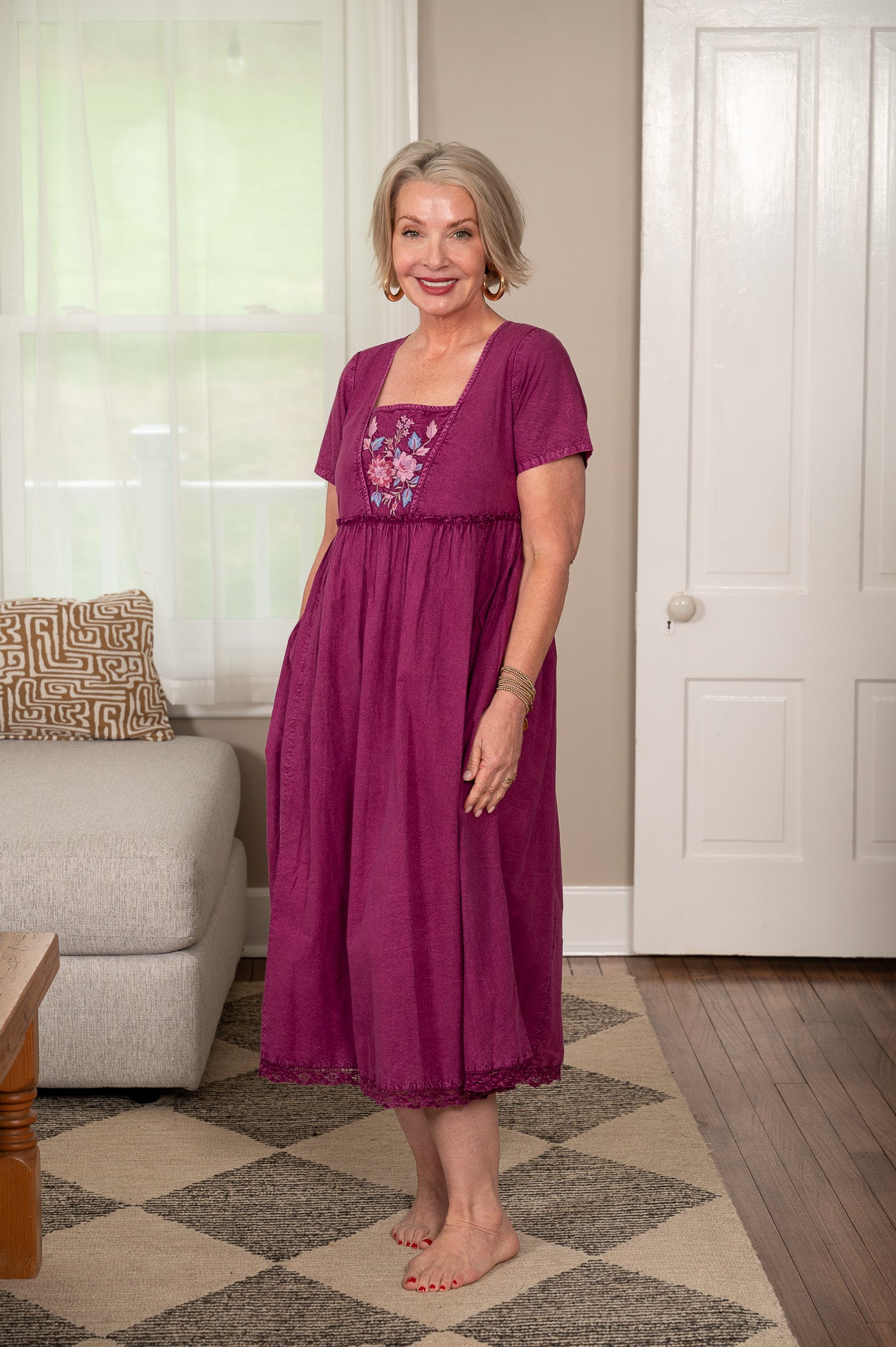April Cornell Summer Hour Dress, Pink/Lavender/Blue, 1X for Women