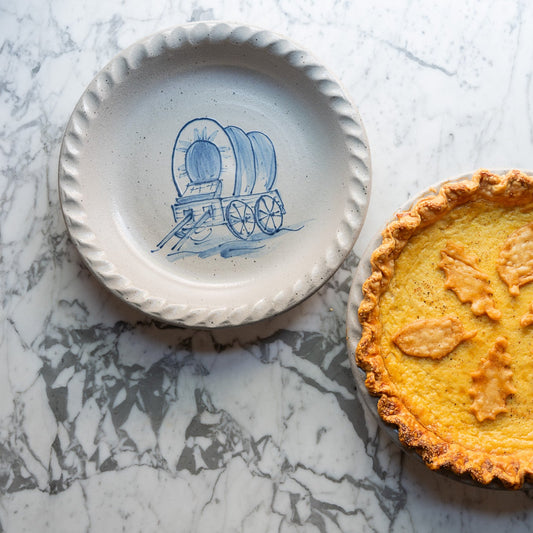 Little House Lover's Pie Plate- Covered Wagon