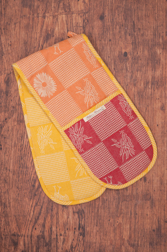 Prairie Kitchen Jacquard Double Pot Mitt in Warm