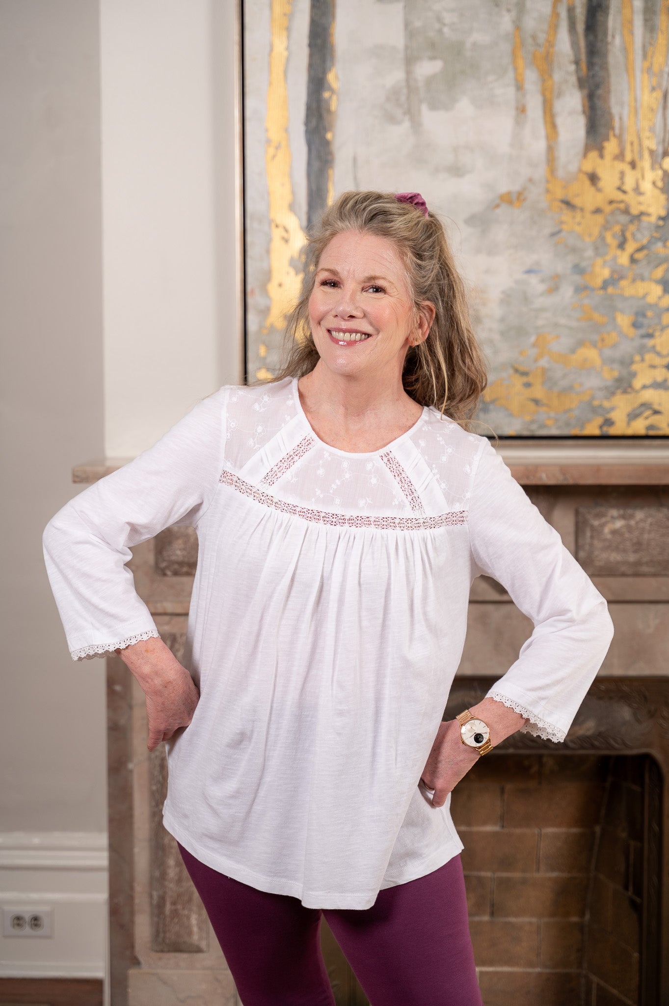 The Whisper Lace Tee in White