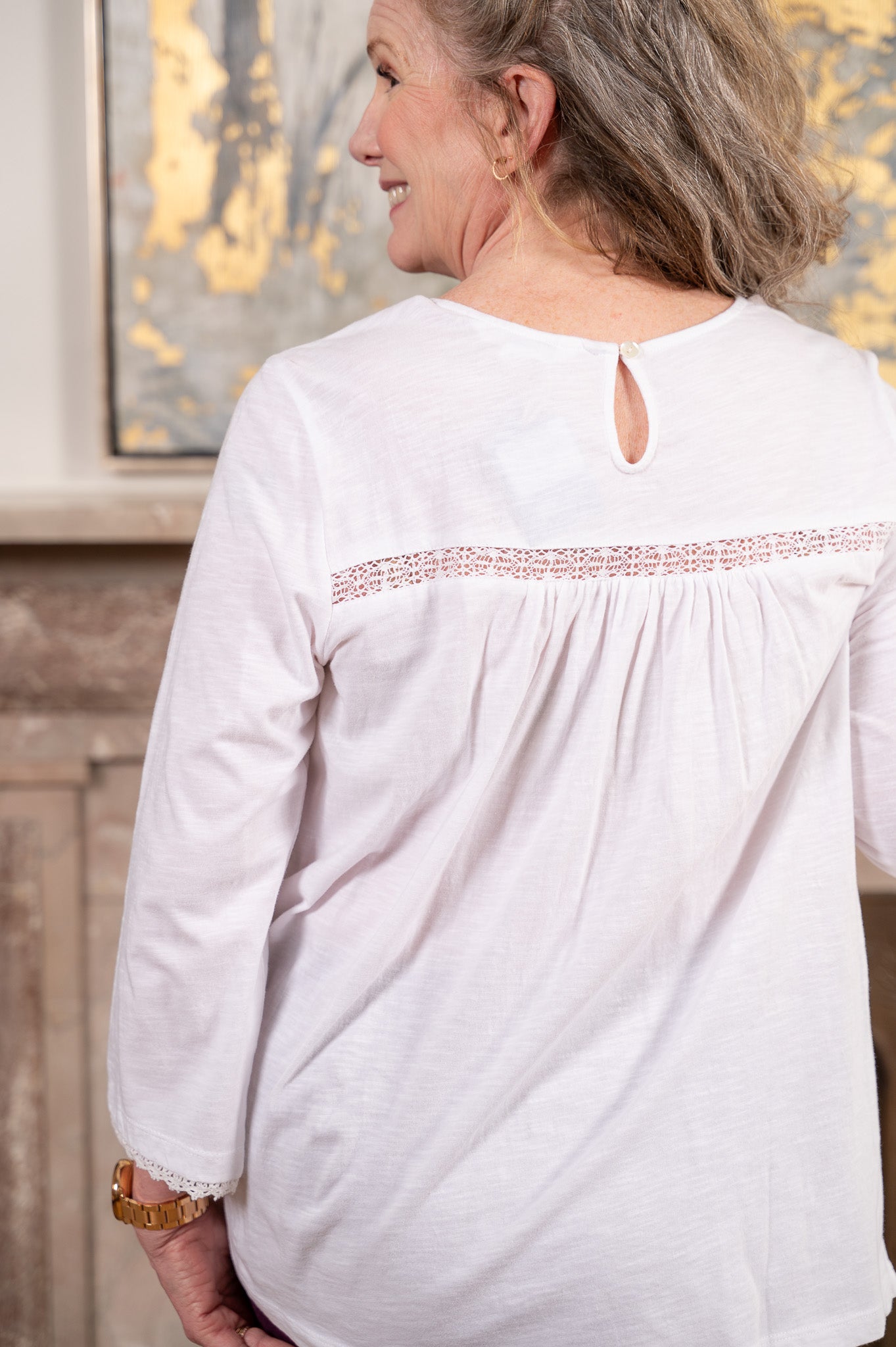 The Whisper Lace Tee in White