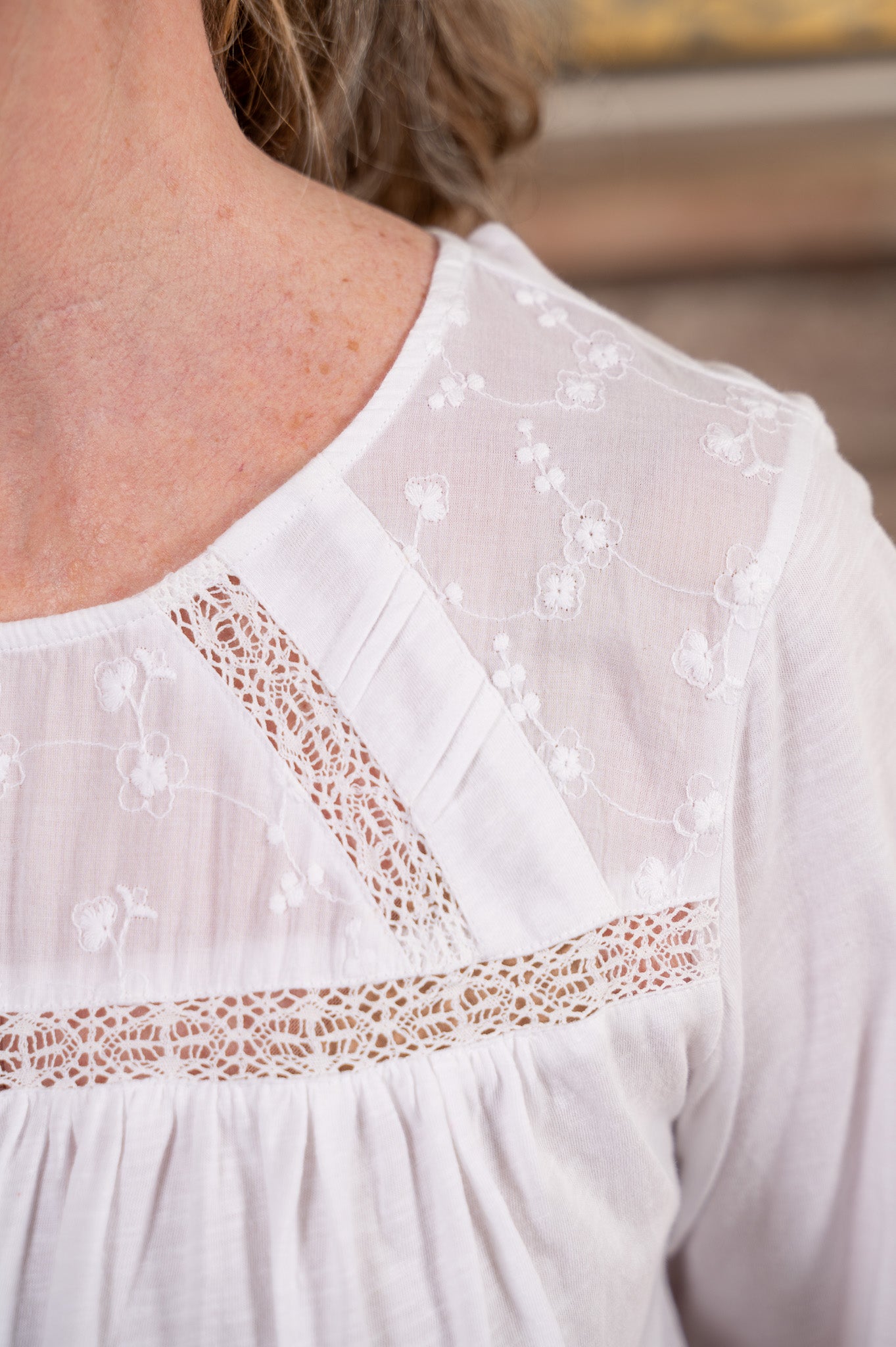 The Whisper Lace Tee in White