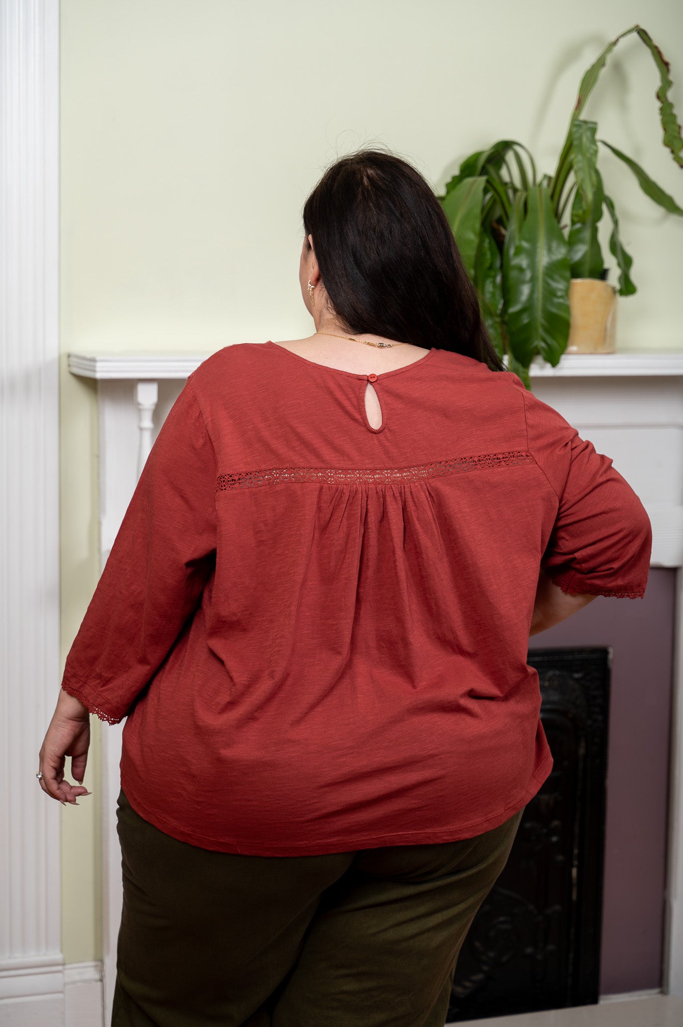 The Whisper Lace Tee in Rose