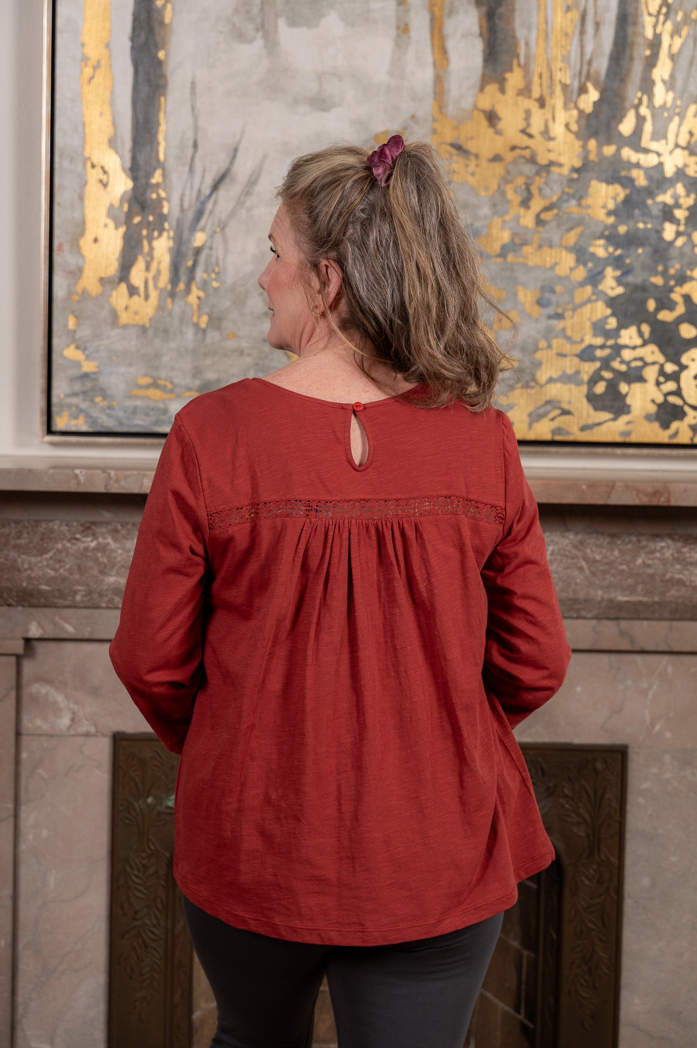 The Whisper Lace Tee in Rose