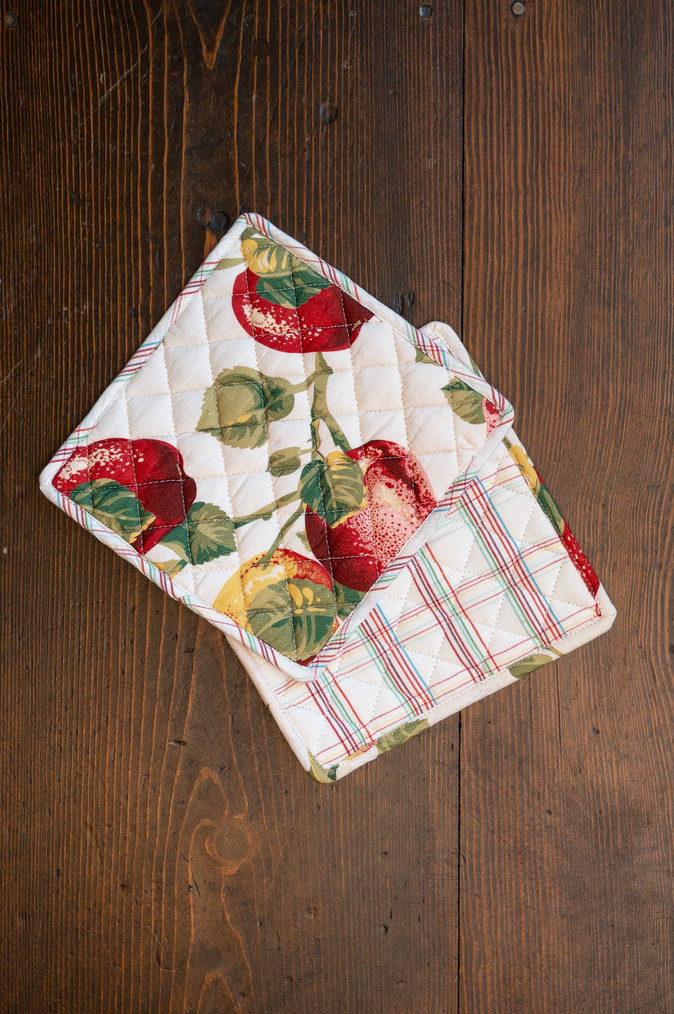 Apple Tree Potholders, Set of 2