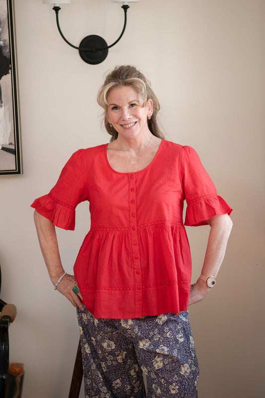 Bianca Blouse in Red