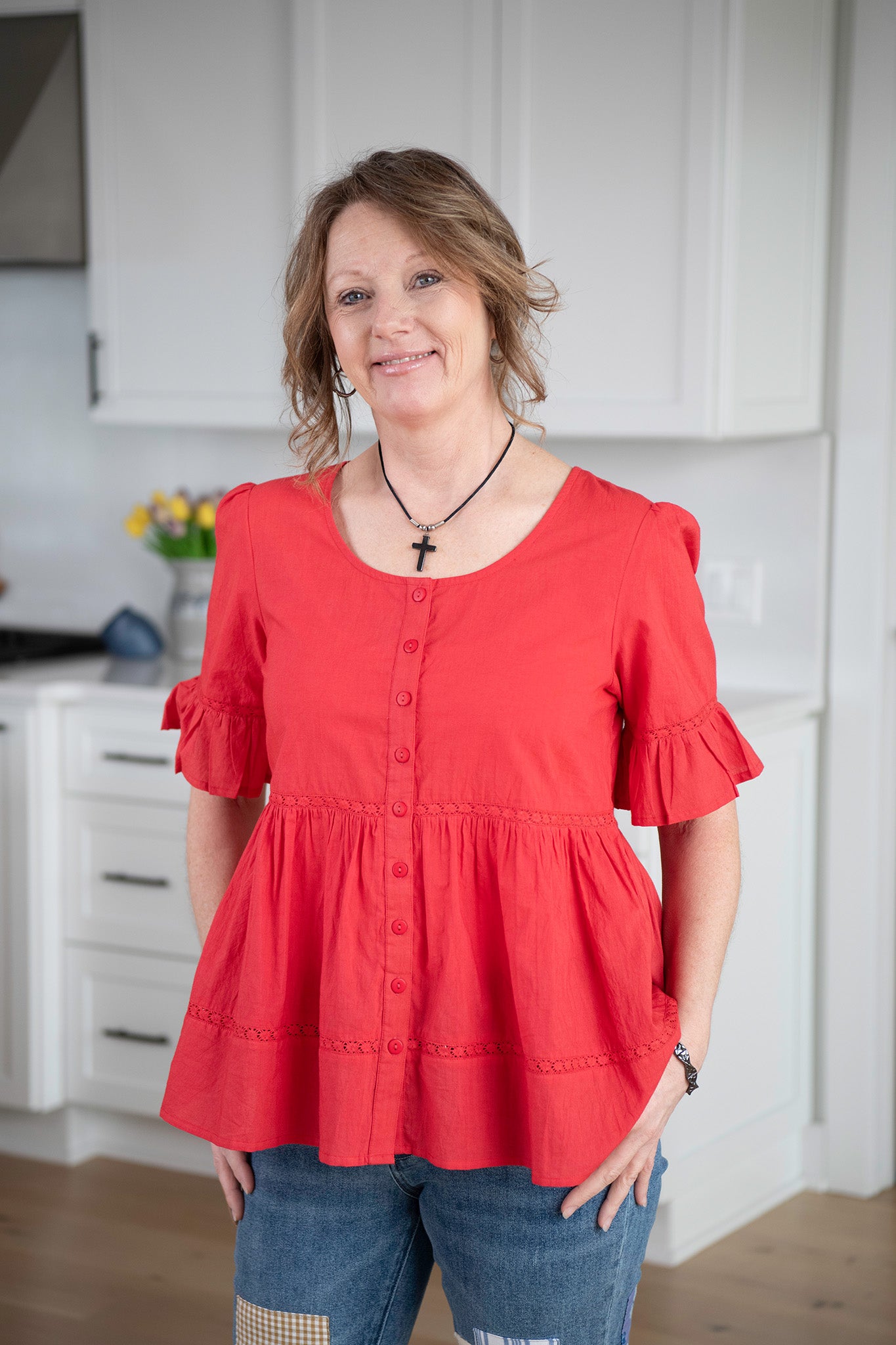 Bianca Blouse in Red