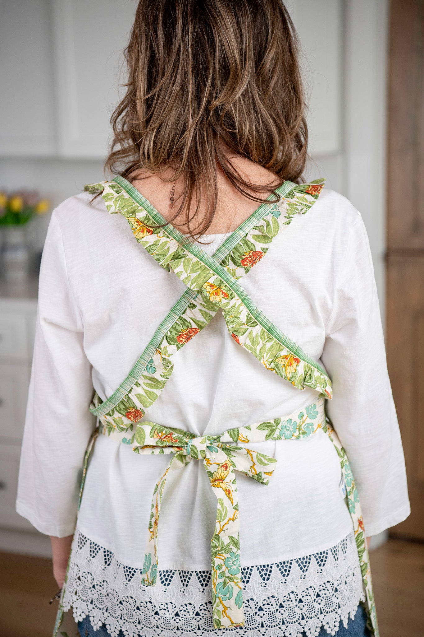 Butterfly Garden Ruffle Prairie Apron