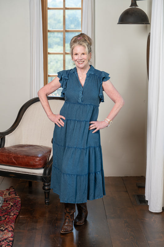 Cecelia Dress in Sunwashed Blue