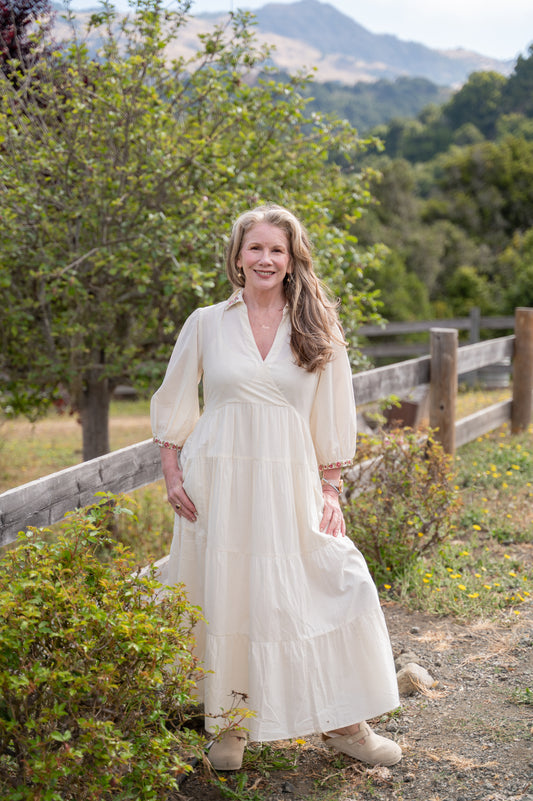 Cecelia Long Sleeve Dress in Ivory