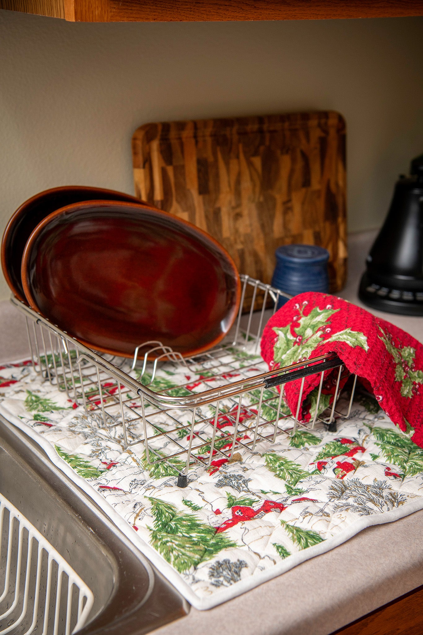 Christmas Prairie-Village Drying Mat