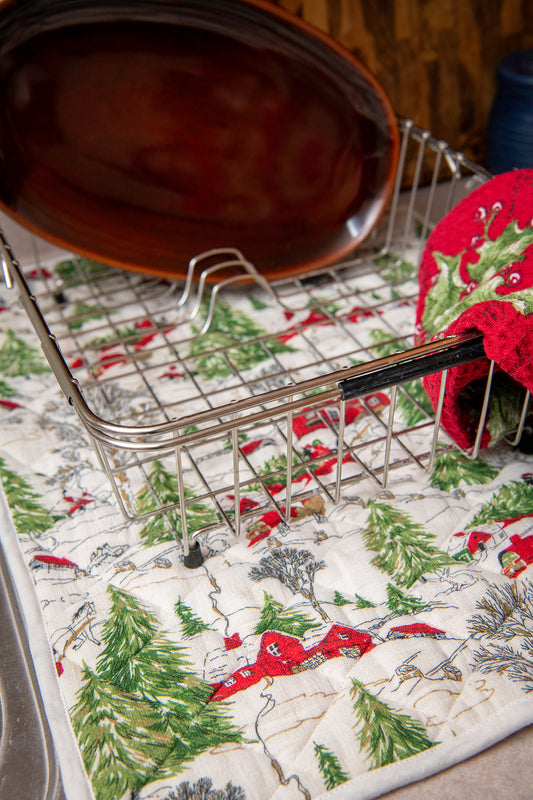 Christmas Prairie-Village Drying Mat