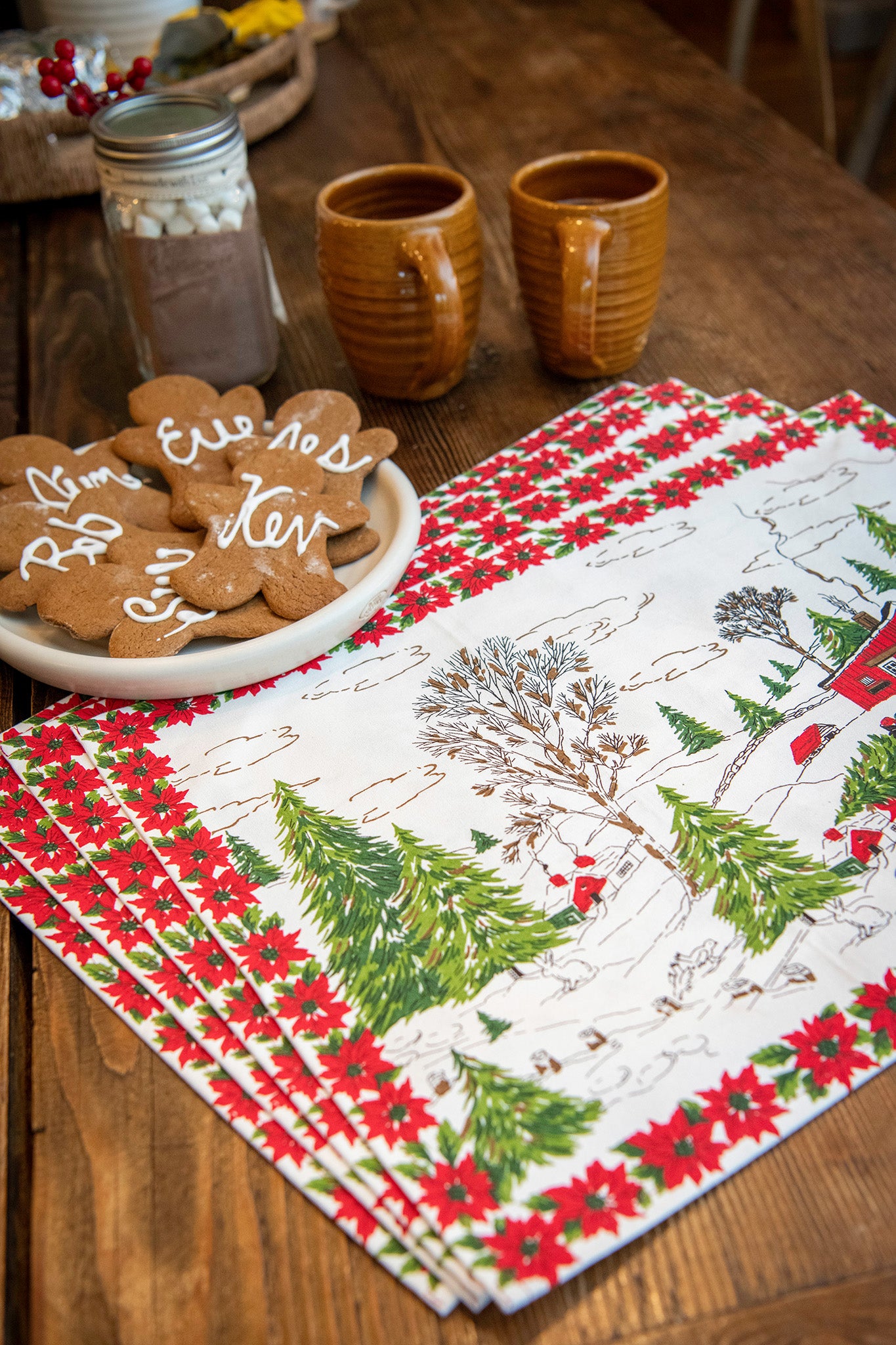 Christmas Prairie-Village Placemat, Set of 6