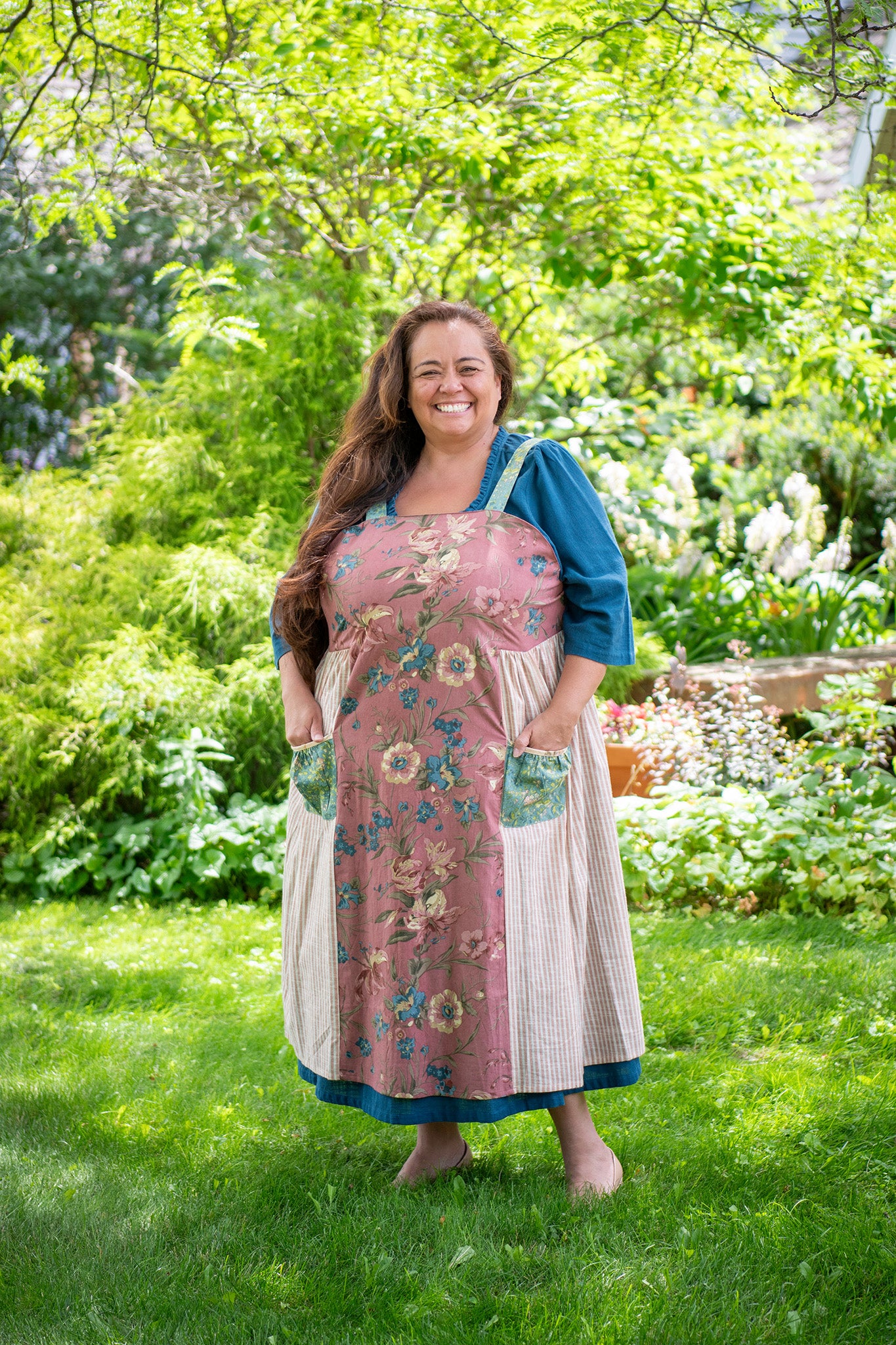 cottagecore apron dress Cottagecore Plaid Fabric Stitched Pinafore Dress Dress ONLY