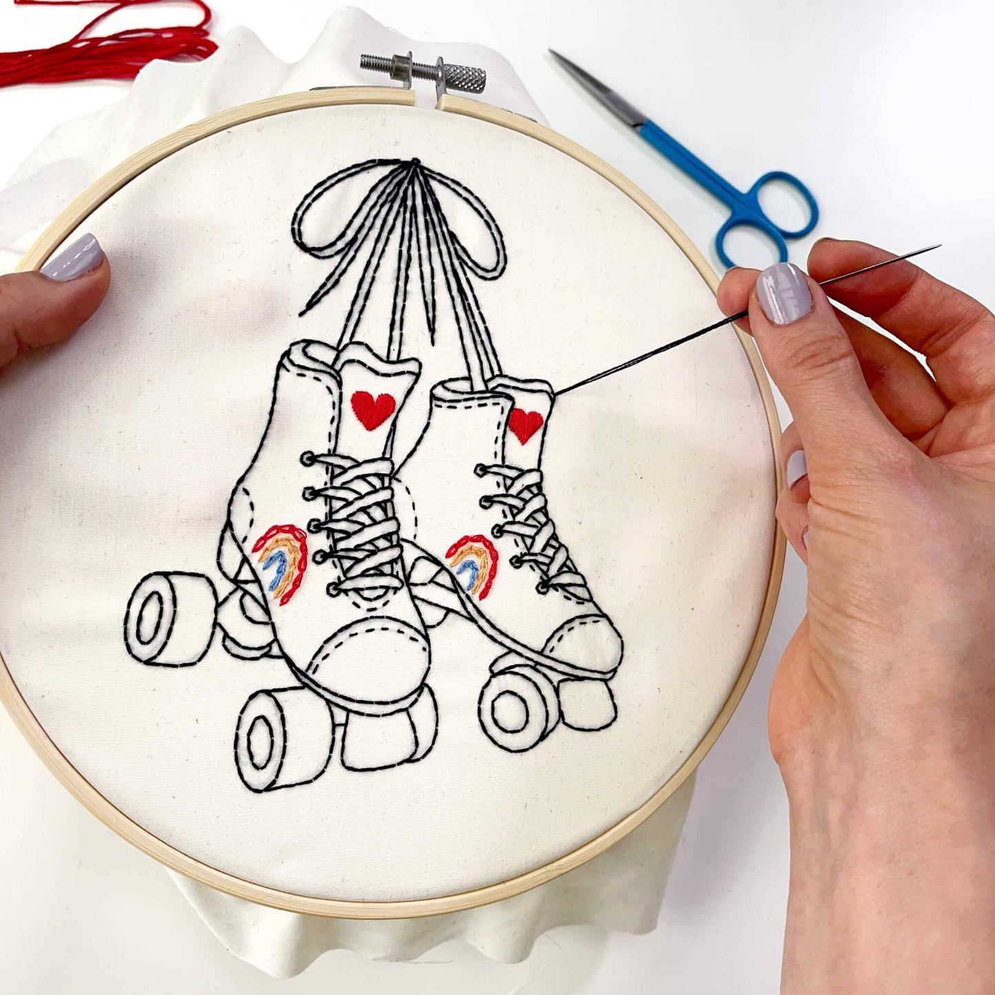 Just Roll with It, Roller Skate 8" Embroidery Kit