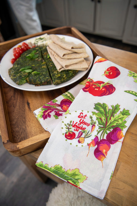 Farm Fresh Embroidered Tea Towels, Set of 2