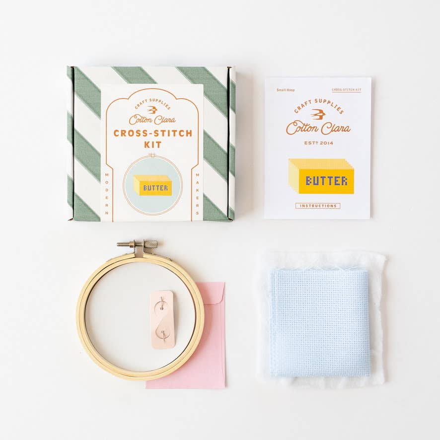 Butter Believe It, Cross Stitch Kit for Beginners