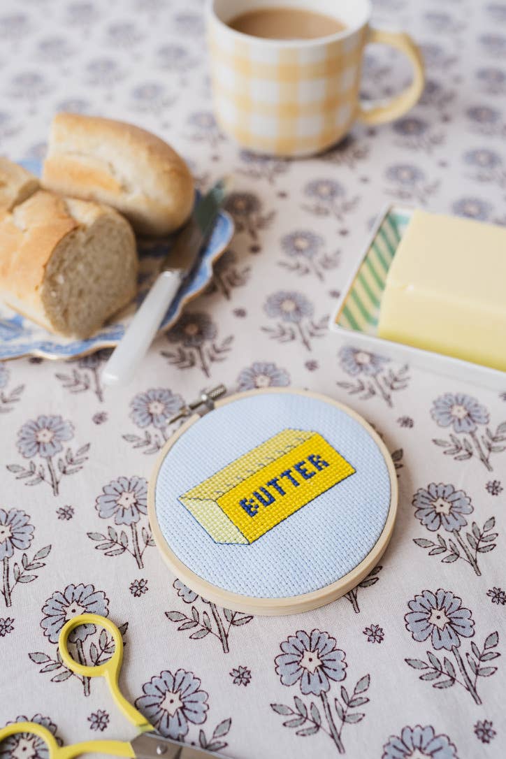 Butter Believe It, Cross Stitch Kit for Beginners