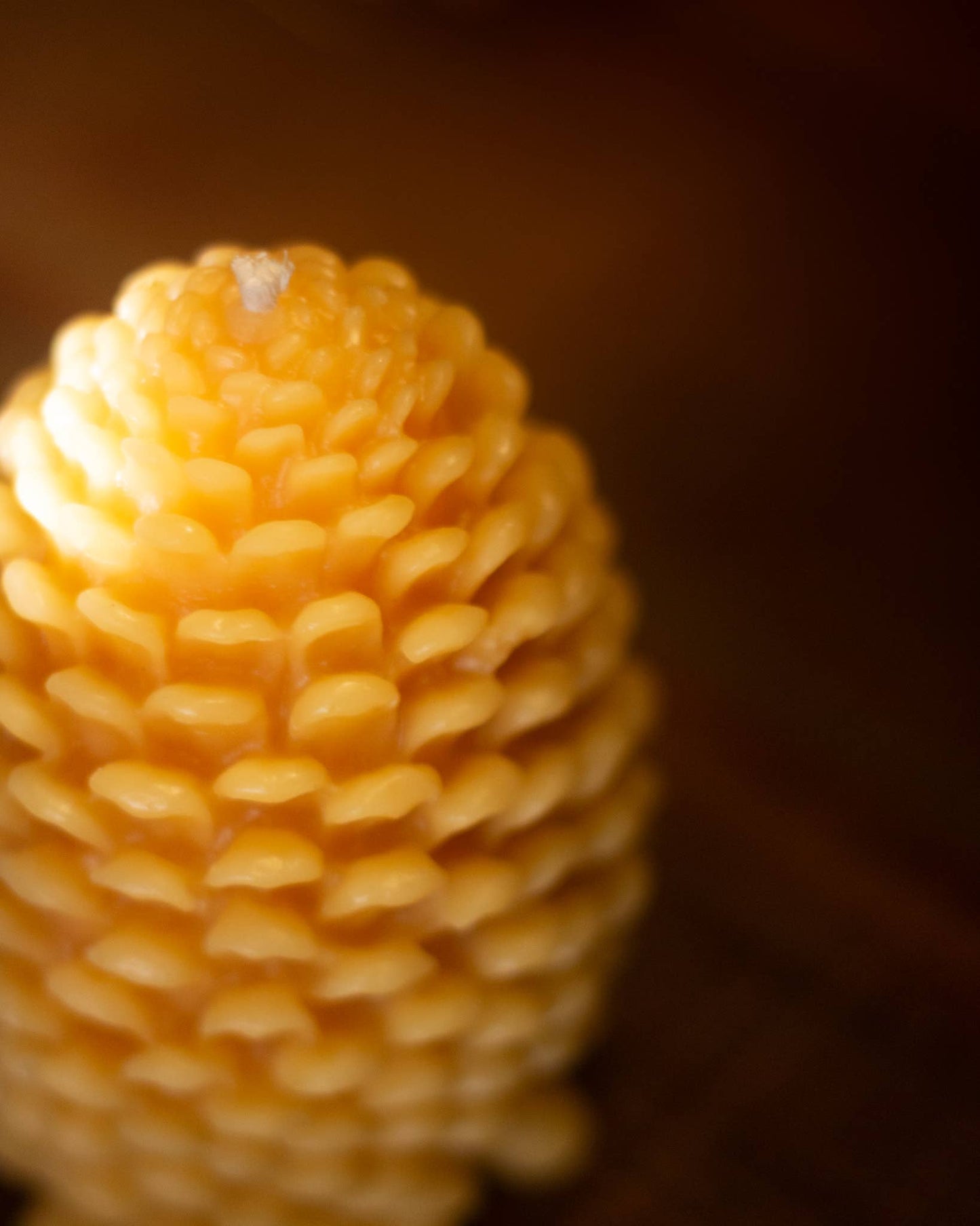 Large Pinecone Shaped Beeswax Candle