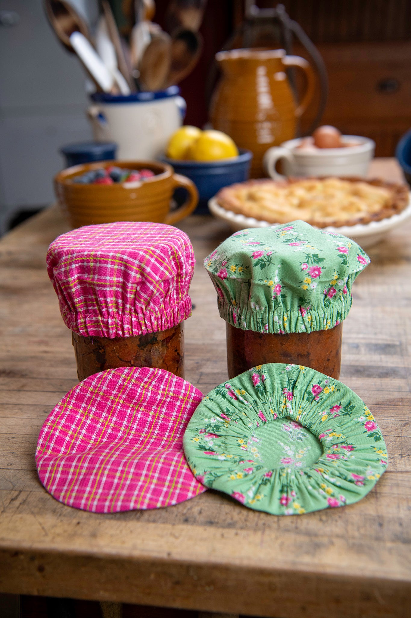 Felicity Fleur Mason Lid Covers, Set of 4