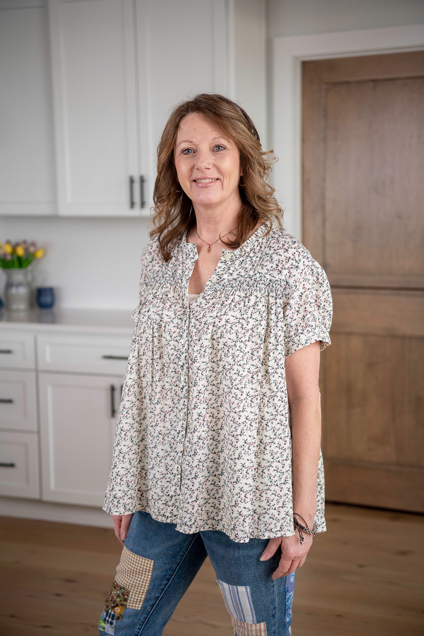 Filigree Blouse in Ecru Floral