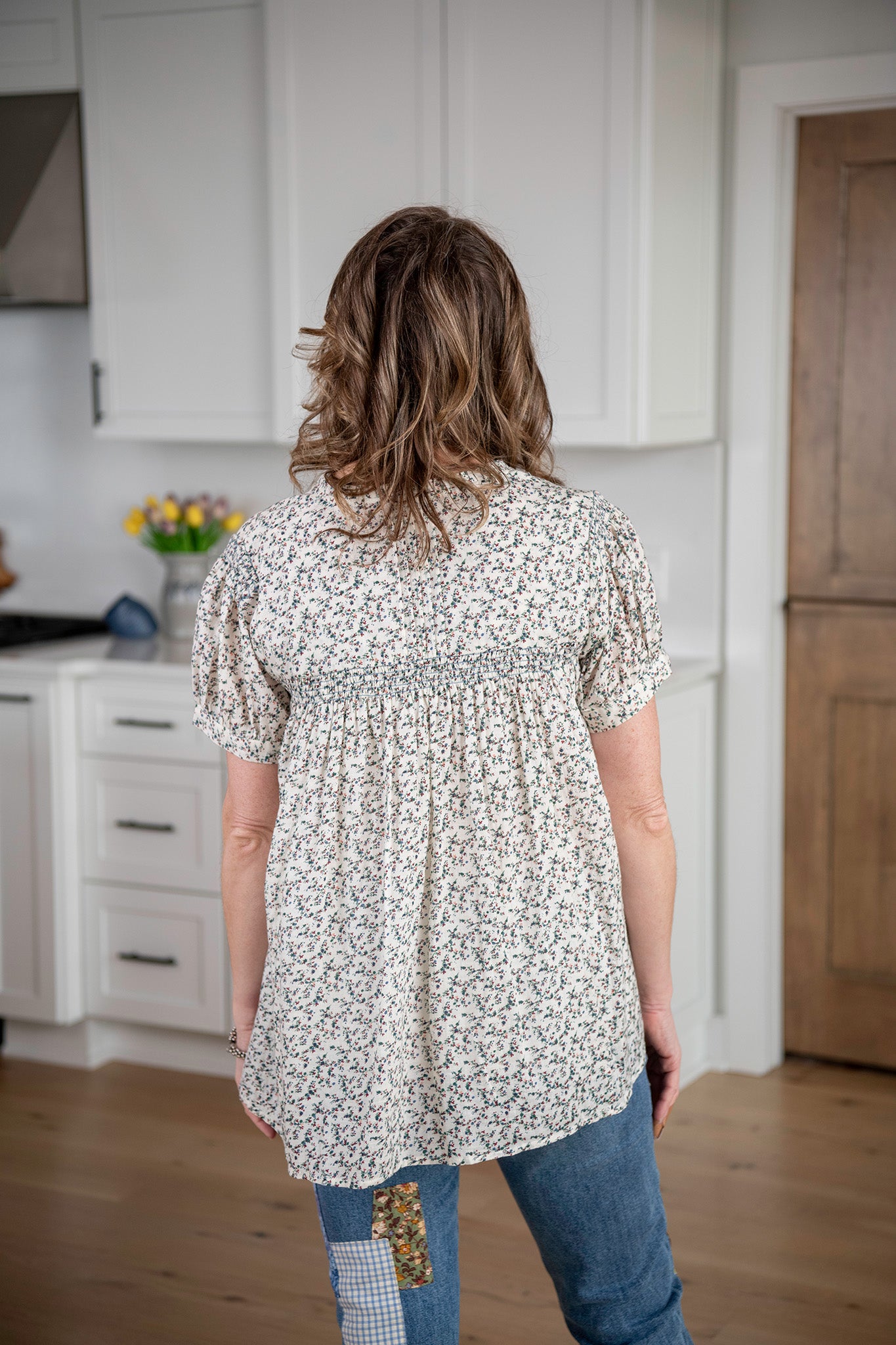 Filigree Blouse in Ecru Floral