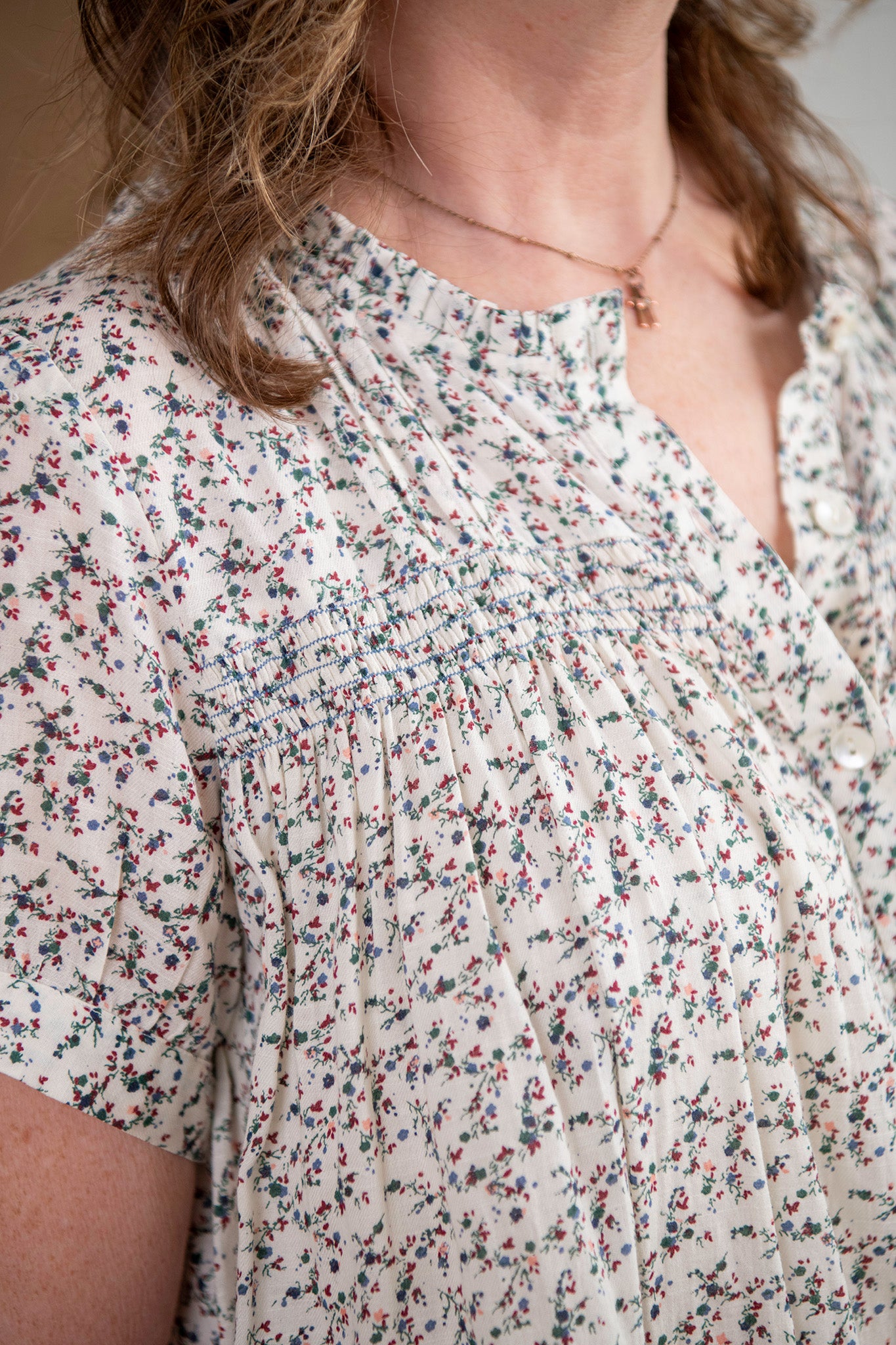 Filigree Blouse in Ecru Floral