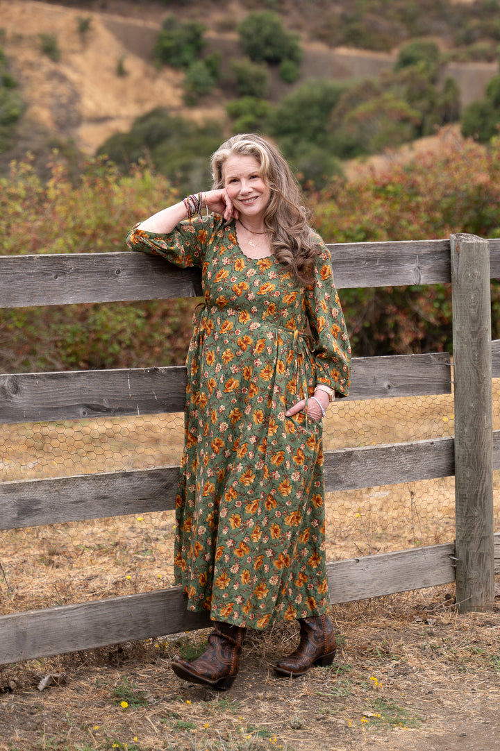 MODERN PRAIRIE BLOOM WOVEN MAXI DRESS