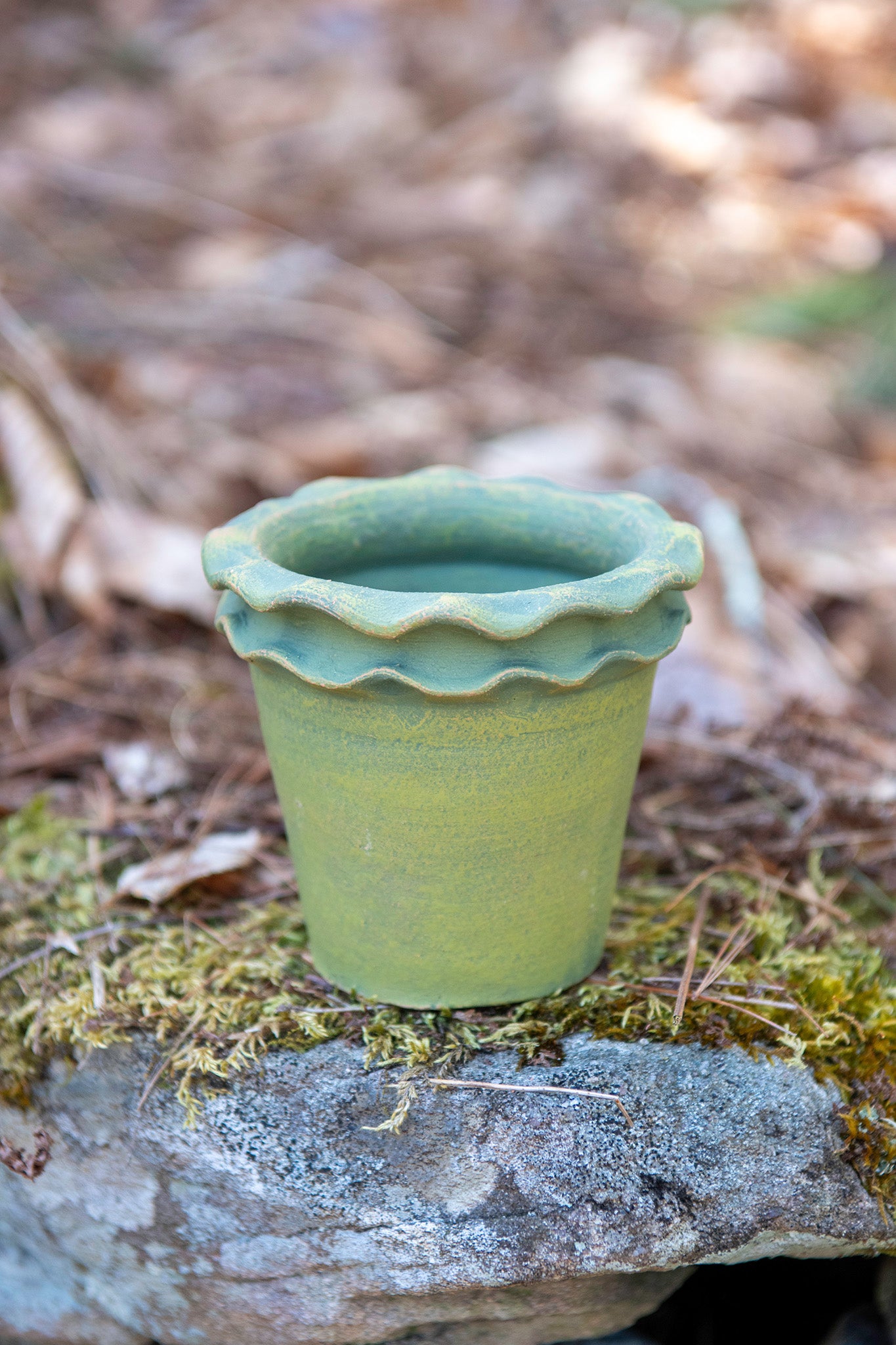 Galena Garden Pot in Washed Green — Mini