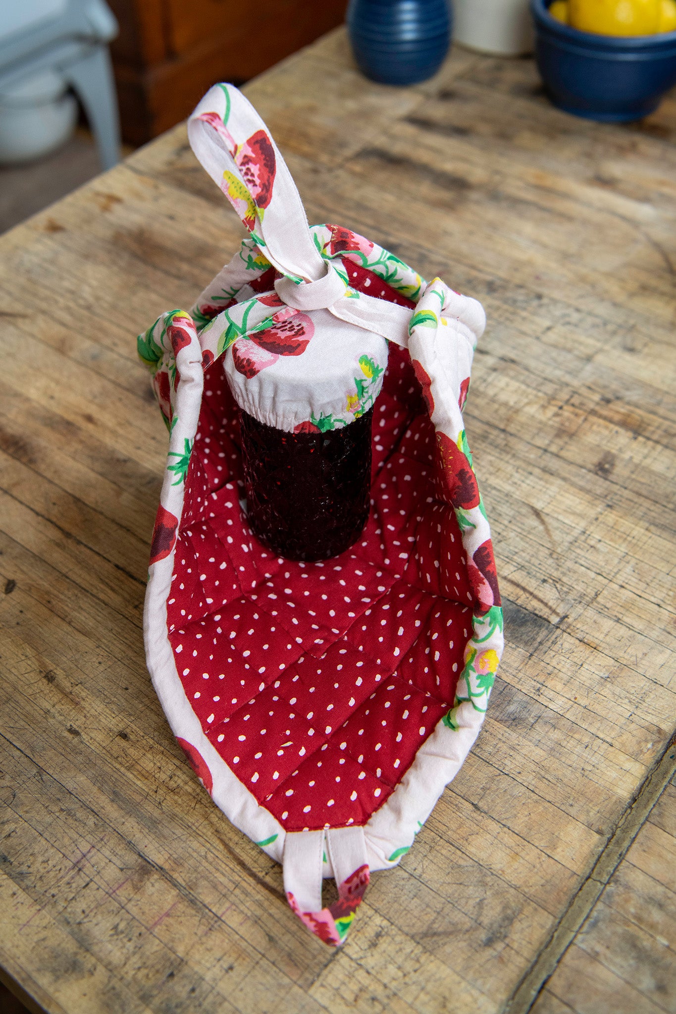 Strawberry Fields Mason Jar Carrier