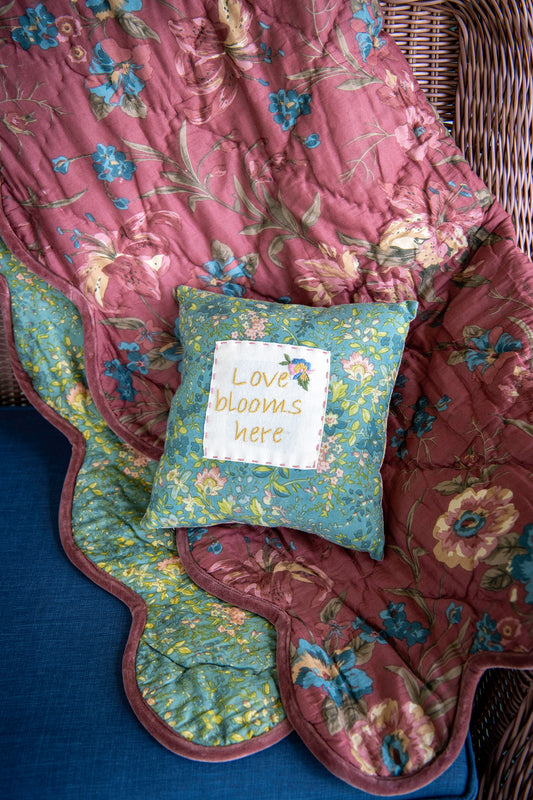 Love Blooms Here Whimsy Pillow