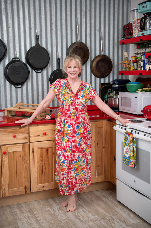 The Lisbon Rose Dress in Red