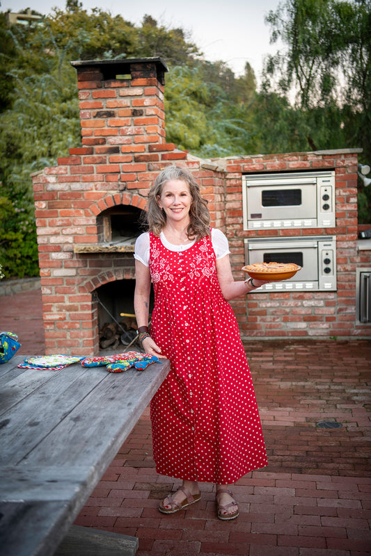 Lucy Dot Embroidered Pinafore Dress